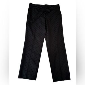 Ann Taylor Black Dot Trousers Tie Belt Like New Sz 10